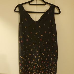 Black floral mid thigh length summer dress